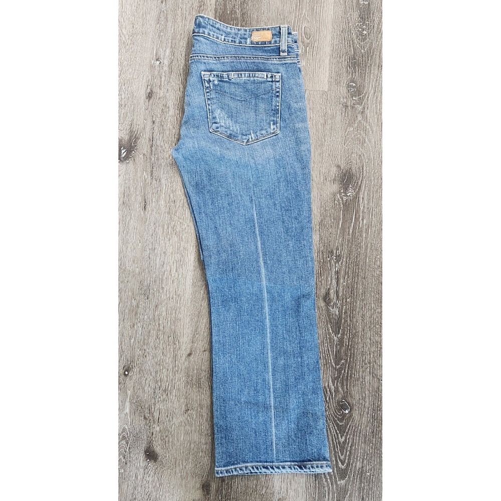 Paige Laurel Canyon Capri Jeans Women's 30 Medium Wash Distressed Blue Denim